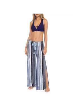 BECCA by Rebecca Virtue Sunset Soiree Crochet Split Leg Cover Up Pants Size M